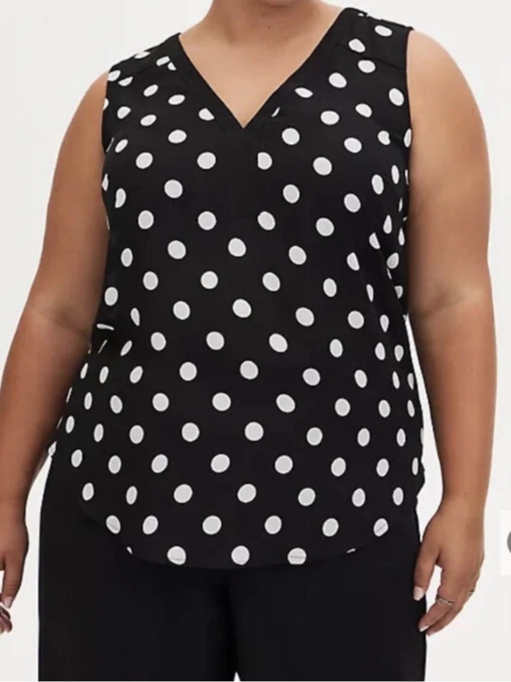 Torrid Top| Torrid Polka Dot Tank Top Black/White Size 2x